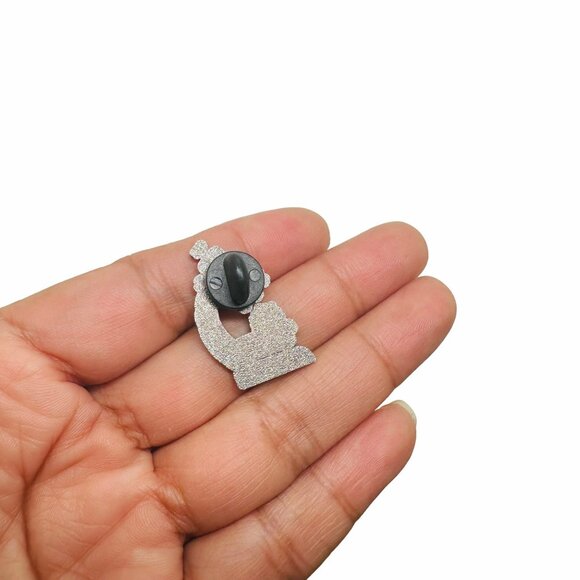 🤩Cute Blue Microscope Enamel Pin - Gift Love Science With Rubber Clutch Brooch - Picture 3 of 6